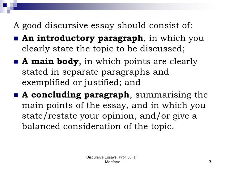 how to write an introduction for discursive essay