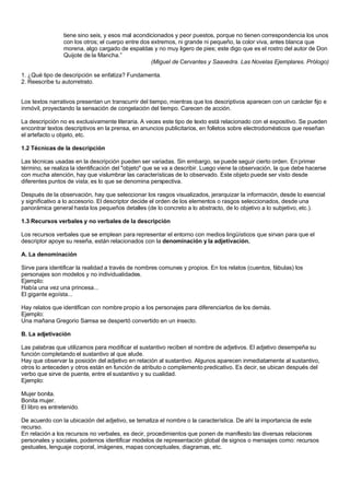 Discurso Descriptivo