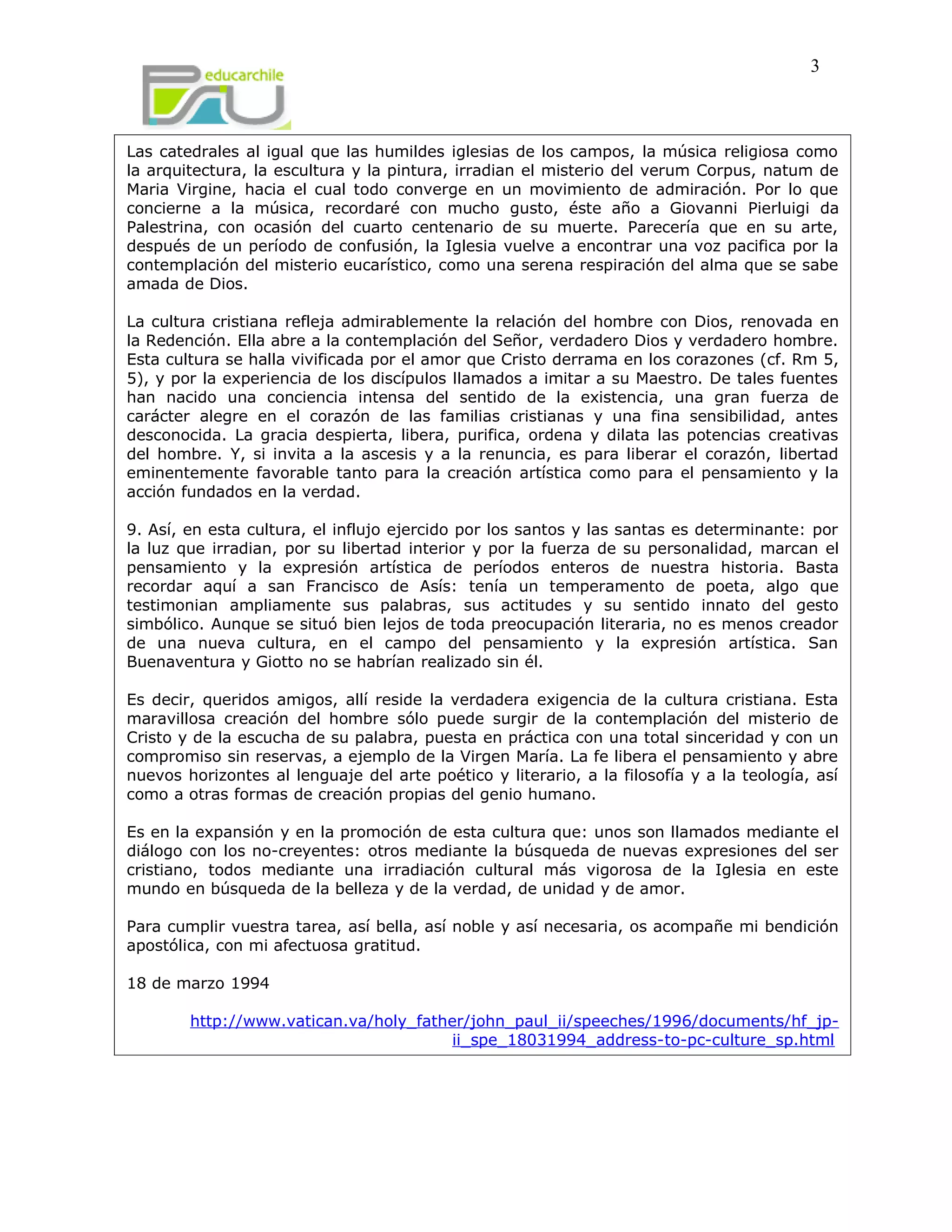 Discurso Juan Pablo Ii Guía 3