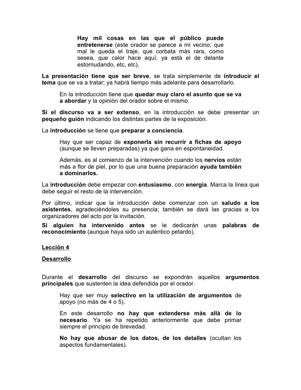 Discurso, Preparación
