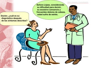 Doctor, ¿cuál es su diagnóstico después de los síntomas descritos? Señora López, considerando su dificultad para dormir, su excesivo cansancio y  frecuentes dolores de cabeza, usted sufre de estrés. 