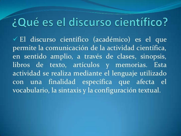 Discurso científico