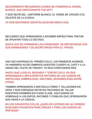 Discurso de graduación de Estomatología