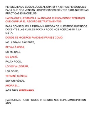 Discurso de graduación de Estomatología