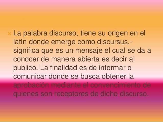 Discurso descriptiva