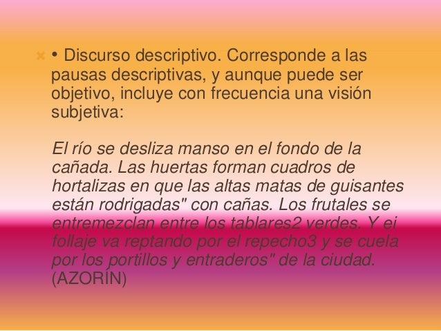 Discurso Descriptivo