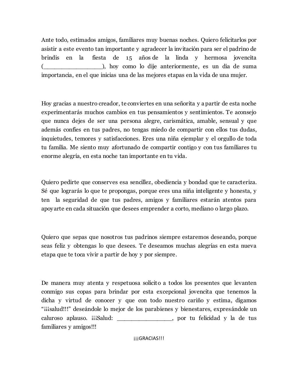 Discurso de xv