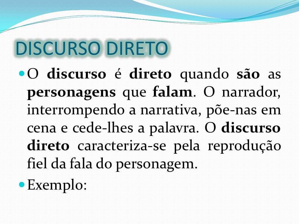 Discurso Direto E Indireto