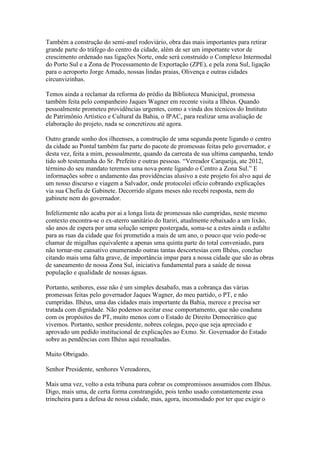 Discurso do Vereador Paulo Carqueija