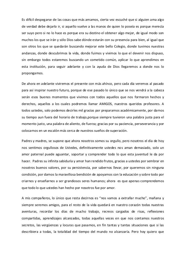 Discurso Egresado de secundaria