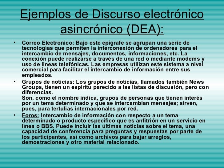 Discurso electrónico asincrónico (dea)
