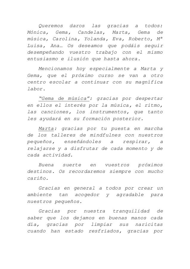 Discurso graduacion infantil junio 2014