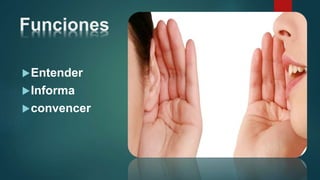 Funciones
Entender
Informa
convencer
 