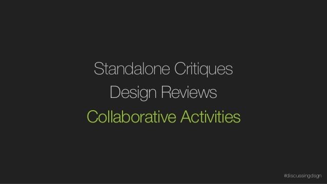 discussing design convergese discussing design improving communication and collaboration through critique