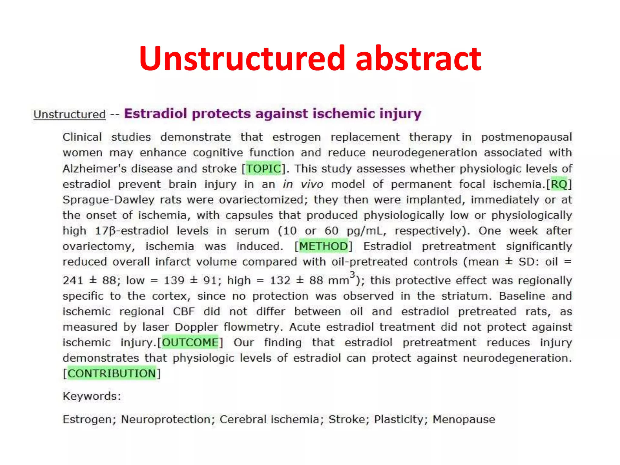 Unstructured abstract
 