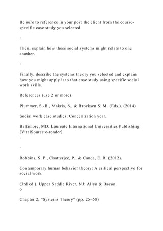 Discussion 1 Systems Theory in Social Work PracticeFamily systems.docx