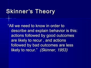 bf skinner theory summary