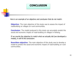 Writing a scientific paper : DISCUSSION AND CONCLUSION.ppt
