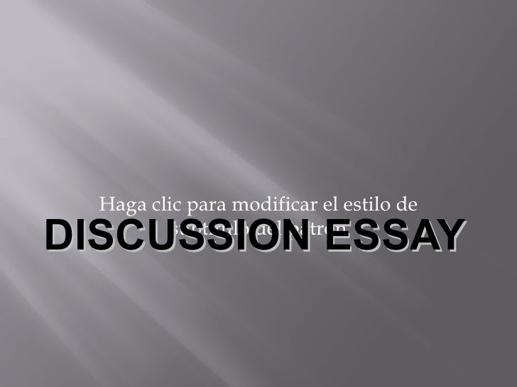 Sample of discussion essay