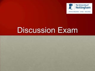 Discussion Exam
 