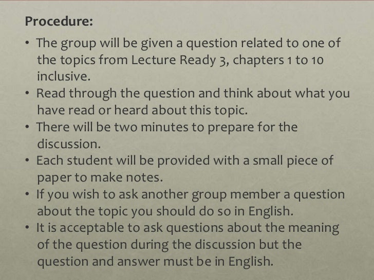 Discussion exam