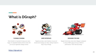 What is DGraph?
23
https://dgraph.io/
 