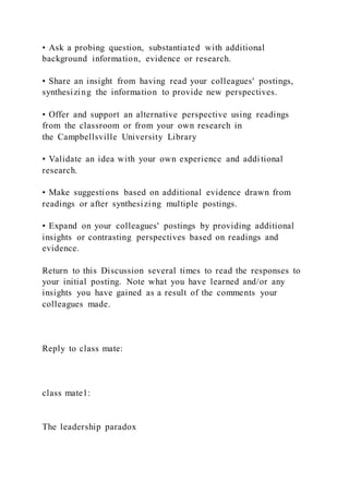 DiscussionLeadership Paradox and Inter-team RelationsA. | PDF