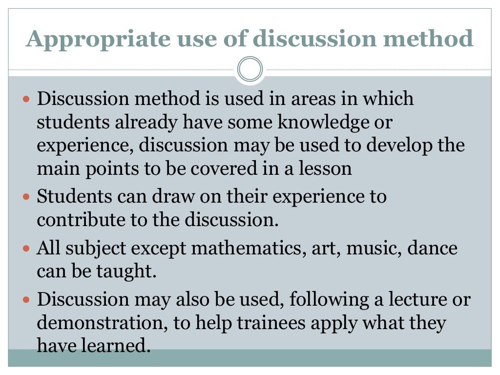 Discussion method