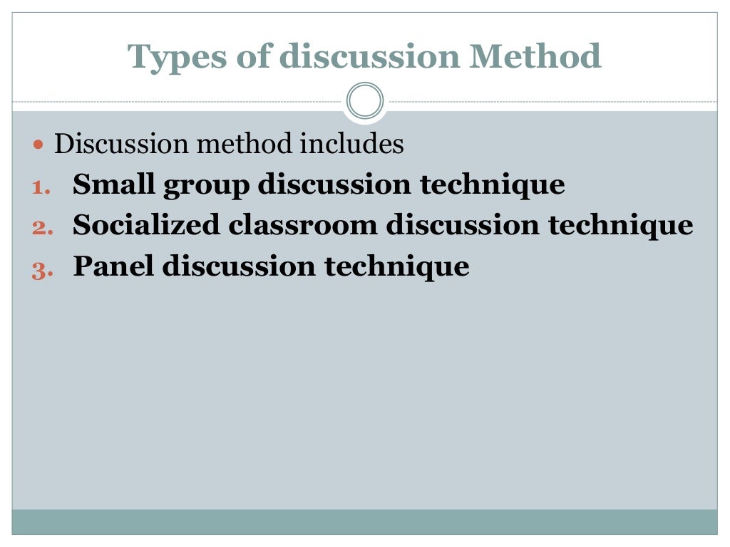 Discussion method
