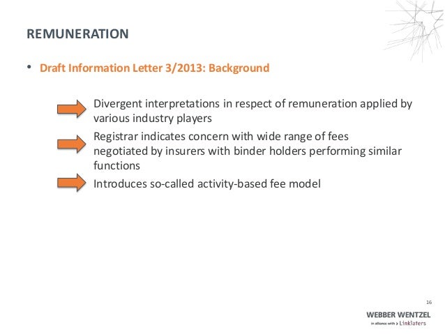 Discussion On Draft Information Letter 3 2012 In Respect Of Binder Re
