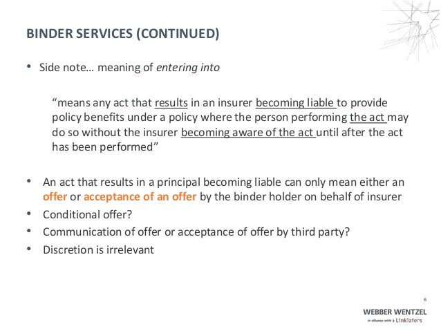 Discussion On Draft Information Letter 3 2012 In Respect Of Binder Re