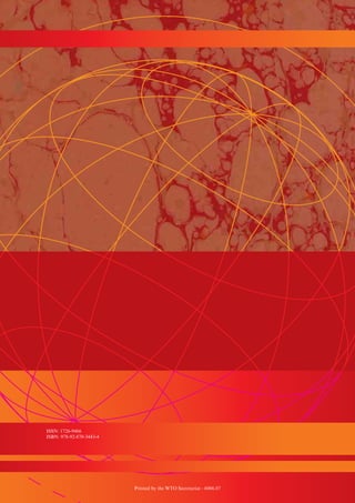 FULFILLING THE MARRAKESH MANDATE ON COHERENCE:
TEN YEARS OF COOPERATION BETWEEN
THE WTO, IMF AND WORLD BANK
by MARC AUBOIN
13
Printed by the WTO Secretariat - 6006.07
ISSN: 1726-9466
ISBN: 978-92-870-3443-4
 