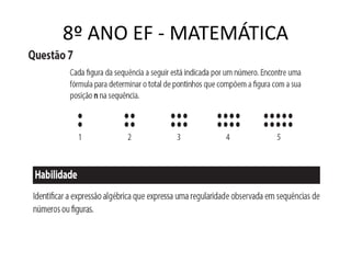 8º ANO EF - MATEMÁTICA
 