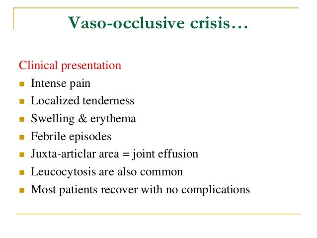 Vaso Occlusive Crisis _ Overview of the management and prognosis of ...