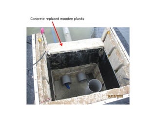 Concrete replaced wooden planks
 