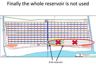 Finally the whole reservoir is not used
8 Ha reservoir
 