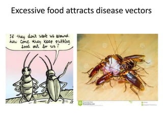 Excessive food attracts disease vectors
 