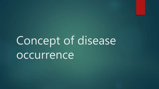Concept of disease
occurrence
 