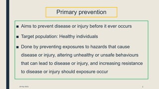 Disease prevention strategies: Primary | PPTX | Diseases and Conditions ...