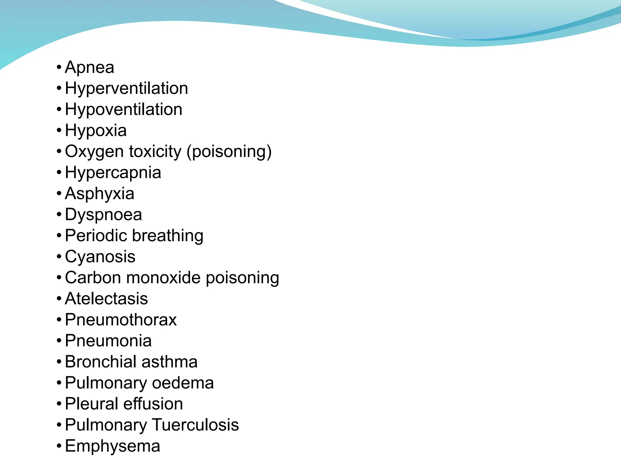 Diseases & Disorders of Respiration .pptx
