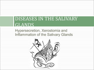 DISEASES IN THE SALIVARY
GLANDS
Hypersecretion, Xerostomia and
Inflammation of the Salivary Glands
 