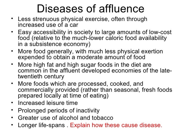 diseases of affluence which is a disease of affluence