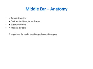 Middle Ear Pathologies Diseases_of_Middle_Ear_Detailed_Colourful_MBBS_UG.pptx