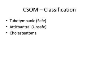 Diseases of middle ear ppt a out csm Asom aom | PPTX