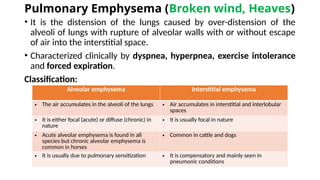 Emphysema Wind Instruments Diseases of Respiratory system veterinary medicine | PPTX