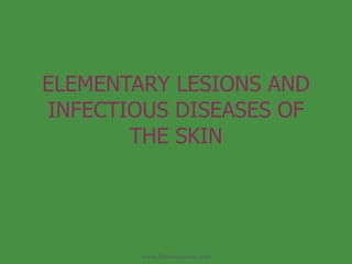 ELEMENTARY LESIONS AND INFECTIOUS DISEASES OF THE SKIN www.freelivedoctor.com 