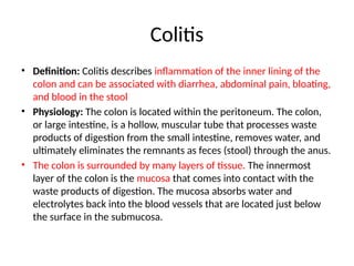 Define Colitis DISEASES OF THE INTESTINES.pptxkkkkkkkkkk | PPTX