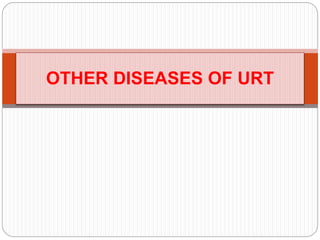 OTHER DISEASES OF URT
 