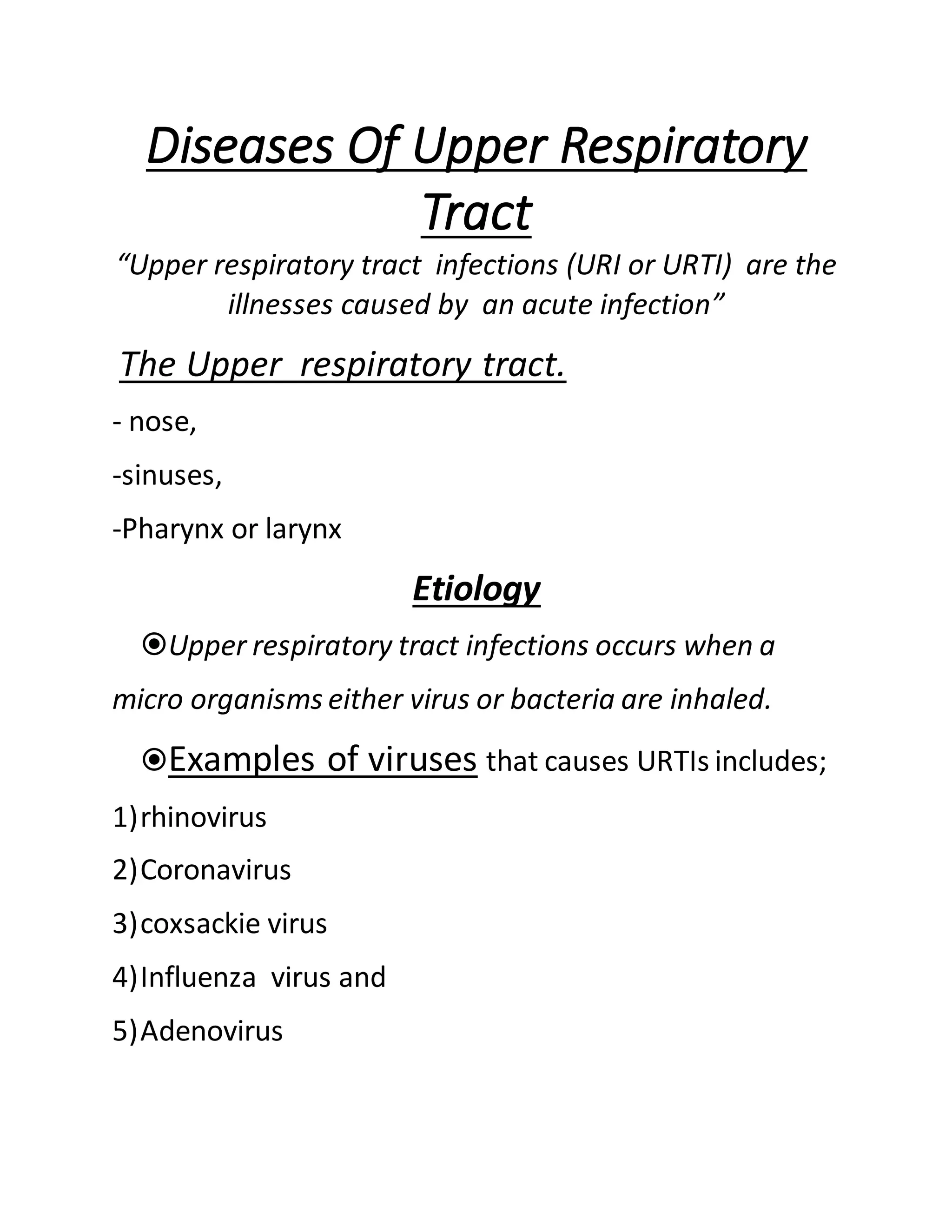 Diseases of upper respiratory tract | PDF