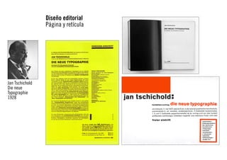 Diseño editorial
Página y retícula

Jan Tschichold
Die neue
Typographie
1928

 